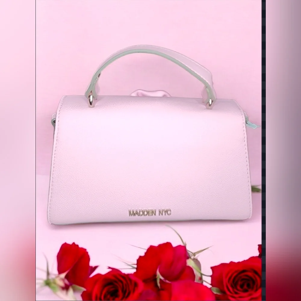 Madden NYC Women's Rosette Top Handle Handbag In Pastel Pink NWT - Picture 5 of 16